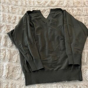 Universal Standard Dark Green V-Neck Sweater